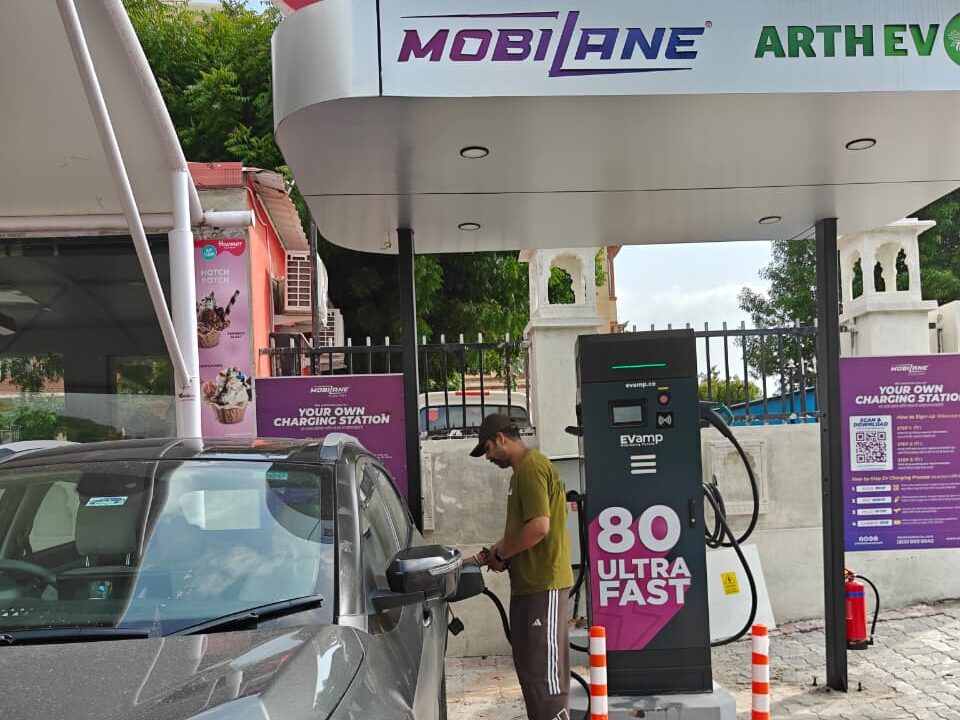 Electric Vehicals Charging Station at Family Resturent Charan Kamal